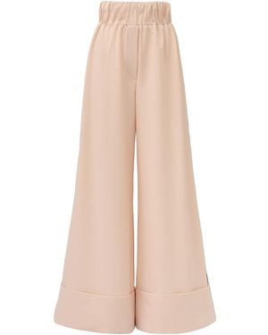 Julia Allert Neutrals Soft Touch Flowy Trousers Peach Nude - Natural