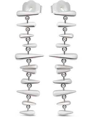 Lucy Quartermaine Solid Sterling Shard Drop Earrings - White