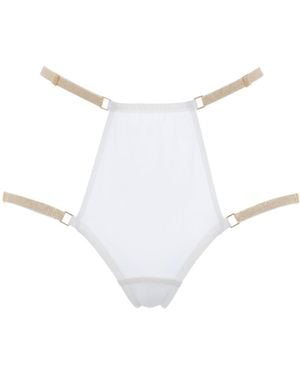 SAETA Paris Neutrals High-Waist Silk Pantie - White