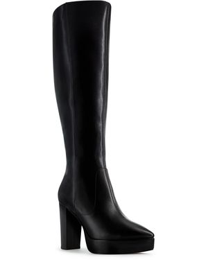 Allegra James Marlowe Boot Platform Knee-High Leather Work Day Boot - Black