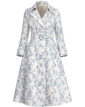 Santinni Bluebell Belted Cotton Toile Trench Coat