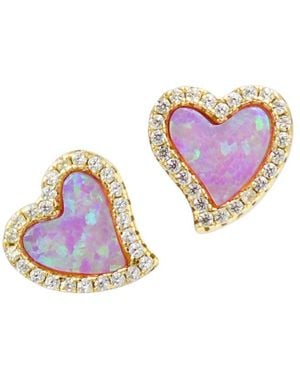 KAMARIA Amore Heart Stud Earrings - Purple