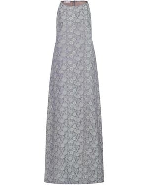 Silk and Bears Aurora Moonlit Lilac- Traditionally Woven Silk Maxi Dress - Grey