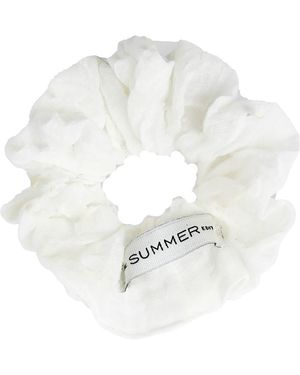 The Summer Edit Scrunchie Crinkle Linen - White
