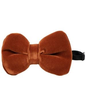 DAVID WEJ Velvet Pretied Bow Tie – - Brown