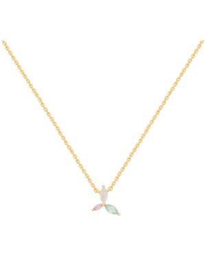 Lavani Jewels Denali Flower Leaf Necklace - Multicolour