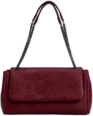 Sd Collection Milan Chain Leather Bag - Purple