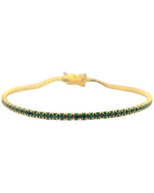 Sophelia Emerald Gemstone Vermeil Tennis Bracelet - Metallic