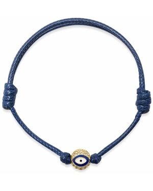 Nialaya Evil Eye String Bracelet - Blue