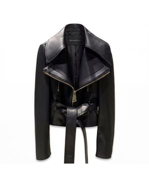 Irmak Su Guclu Soca Leather Jacket - Black