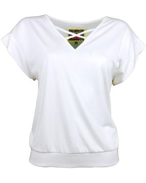 Lalipop Design Viscose Blouse With Digital Print Detail - White