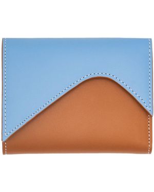 Absurde Mountain And Leather Trifold Wallet - Blue