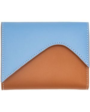 Absurde Mountain And Leather Trifold Wallet - Blue