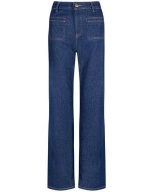 Donna Ida Kate The High Top Patch Pocket Relaxed Wide Leg - Blue