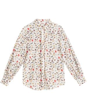 Louche Byron Dogs Day Long Sleeve Shirt - White