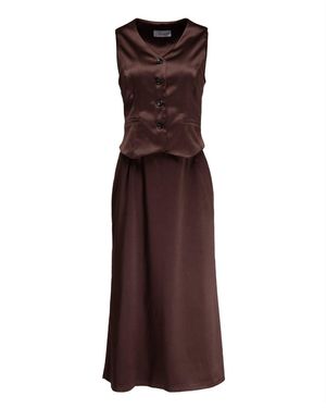Fame Skirt Chocolate Satin - Brown