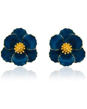 Milou Jewelry Petite Flower Earrings - Blue