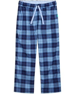 Lounge Soft, Breathable Organic Brushed Cotton Loungewear Trousers - Blue