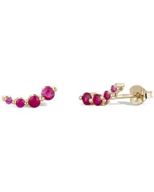 Dinny Hall Shuga Ruby Crawler Stud Earrings - Pink