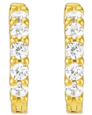 Nazzar Cz Huggie Hoop Earrings - Metallic