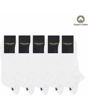 Peper Harow - Made in England Organic Trainer Sport Socks – - White
