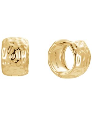 Nazzar Hammered Wide Hoop Earrings - Metallic