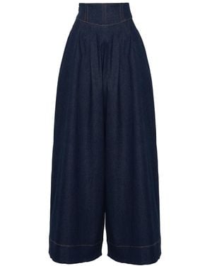 Ofuure Kiara Denim Wide Leg Pants - Blue