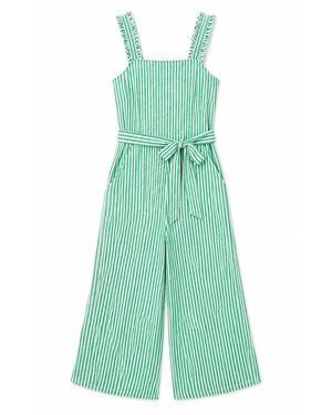 Yumi' Stripe Strappy Jumpsuit - Green