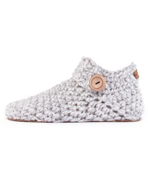 Kingdom of Wow Neutrals Handmade Ankle Boot Slippers - White