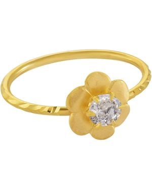 Emma Chapman Jewels Old Mine Diamond Flower Ring - Metallic