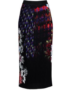 Lalipop Design Floral Print Fully Pleated Maxi Skirt - Blue