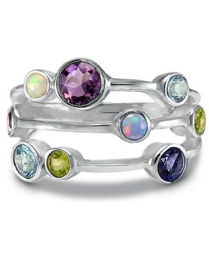 Isla Silver Ring With A Cornucopia Of Stones - Multicolor