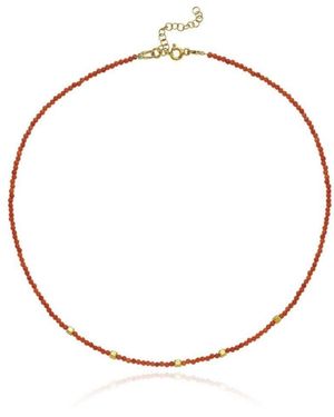 LINYA JEWELLERY Mira Coral Small Ball Necklace - Metallic