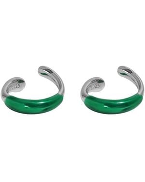 Bermuda Watch Company Sian Enamel Ear Cuffs Set - Green