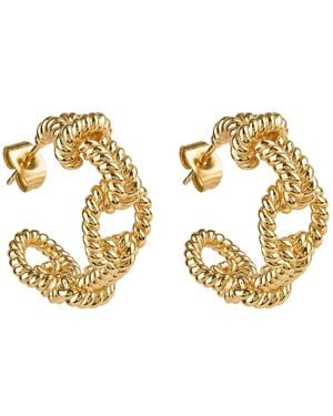 Ballinger Jewellery Knotted Rope Chunky Hoops - Metallic