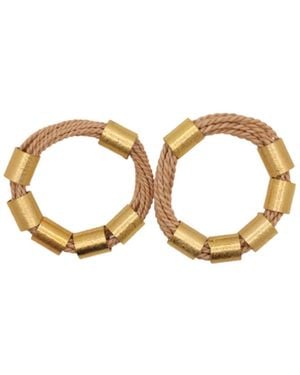 Nart Nature Making Art The Rings Buriti Natural Fiber Earrings - Metallic