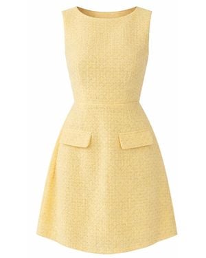 Girl In Mind Athenia Tweed Pocket Detail Mini Dress - Yellow
