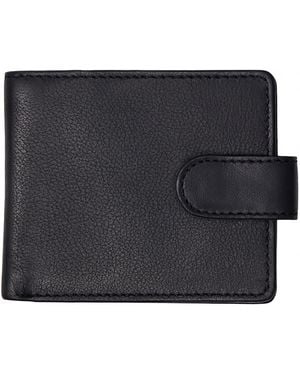VIDA VIDA Luxury Leather Zip Section Coin Wallet - Black