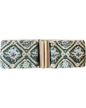LARA MOTI Gobling Elastic Belt With Old Buckle - Green