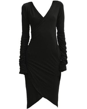Galleriadele Merino Ruched Dress - Black