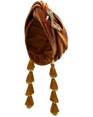 Julia Clancey Cocoa Stiletto Dorado Turban - Brown