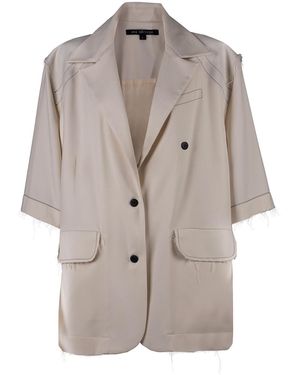 Una Berzina Neutrals Oversized Ivory Jacket - Grey