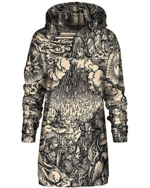 Aloha From Deer Durer Series Fifth Seal Hoodie Oversize Dress - Black