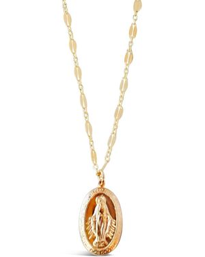 Glamrocks Jewelry Large Virgin Mary Necklace - Metallic