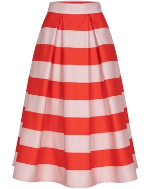 Marianna Déri Midi Skirt With And Stripes - Red