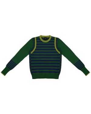 Lo Neel Breton Stripe Jumper - Green