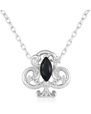 Azura Jewelry New York Clover Club Onyx Necklace Vermeil - White