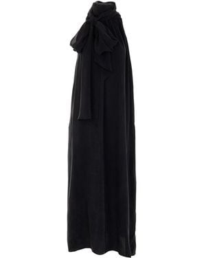 Zamsee Scarf Detail Maxi Dress – - Black