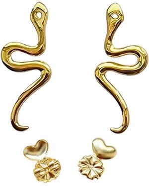 Bellatrix Detachable Snake Earring Is Perfect To Add An Extra Design Element To Your Stud Stone Earring - Metallic