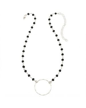 Heather Hawkins Jewelry Large Hammered Circle Necklace - Metallic